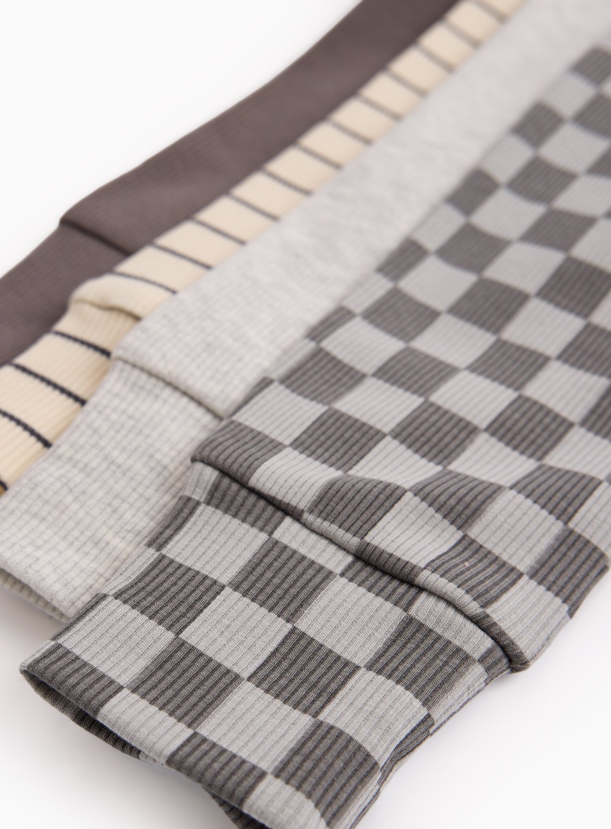 Checkered & Striped Ribbed Leggings 4 Pack 3-6 months - Image 2 thumbnail